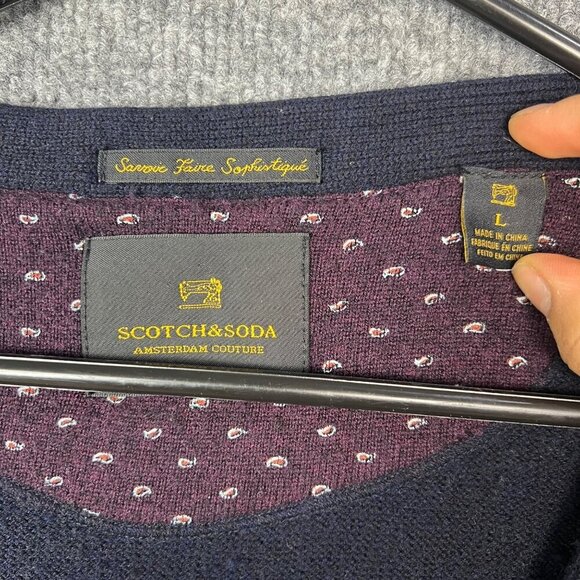 Scotch Soda Sweater Mens Large Cardigan Wool Pocket‎ Lambwool - Picture 7 of 7